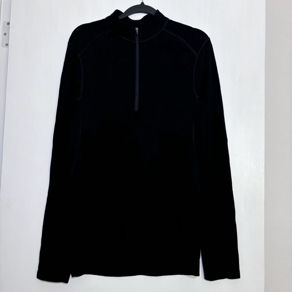 Triple Aught Design Quarter Zip Long Sleeve Baselayer Men’s Medium Black Wool
